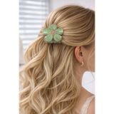 Modex Yeşil Yonca Çiçek Küçük Mandal Saç Tokası (ÖLÇÜ:5CM)