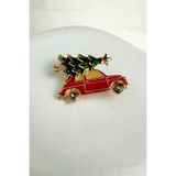 Modex Yılbaşı Özel Yeşil Çam Ağacı Detay Araba Broş (3cm)