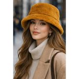 Modex Yumuşak Doku Peluş Bucket Şapka - Sarı