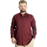 ModeXL Bordo Renkli Büyük Beden Erkek Gömlek Uzun Kol Cepli Günlük Stil 3XL