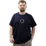 ModeXL Büyük Beden Erkek Baskılı Tişört Bisiklet Yaka Pamuklu New York U24081 Lacivert - 3XL