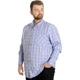 ModeXL Büyük Beden Erkek Ekose Uzun Kollu Cepli Gömlek 23300 Koyu Lila - 6XL