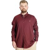 ModeXL Büyük Beden Erkek Gömlek Bordo Klasik Stil Uzun Kol Kesim Kalıbı - 3XL