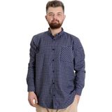 ModeXL Büyük Beden Erkek Gömlek Ekose Uzun Kollu 23300 Siyah-Gri - 3XL