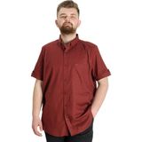 ModeXL Büyük Beden Erkek Gömlek Gabardin Kısa Kol Tek Cep 23302 Bordo - 4XL
