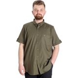 ModeXL Büyük Beden Erkek Gömlek Gabardin Kısa Kol Tek Cep 23302 Haki - 3XL