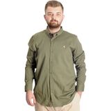 ModeXL Büyük Beden Erkek Gömlek Haki Renk Klasik Stil Uzun Kol Kesim Kalıbı - 3XL