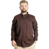 ModeXL Büyük Beden Erkek Gömlek Kahverengi Klasik Stil Uzun Kol Cepli Oxford 20366 - 3XL