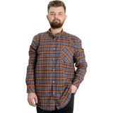 ModeXL Büyük Beden Erkek Gömlek Kiremit Ekose Uzun Kollu Günlük Stil Rahat Kesim 23300 - 3XL