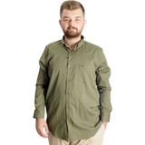 ModeXL Büyük Beden Erkek Gömlek U.kol Cepli Oxford 20366 Haki - 4XL