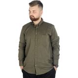 ModeXL Büyük Beden Erkek Haki Keten Cepli Gömlek Uzun Kol Günlük Stil 5XL 20386