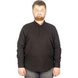 ModeXL Büyük Beden Erkek Hakim Yaka Gömlek 20388 - 6XL - Siyah