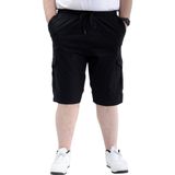 Modexl Büyük Beden Erkek Kapri Kargo Cepli Beli Bağlamalı Valencıa 21404 Siyah
