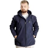 Modexl Büyük Beden Erkek Kapüşonlu Mont Waterproof Softshell 21235 Lacivert