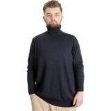 ModeXL Büyük Beden Erkek Kazak Koyu Lacivert Balıkçı Yaka Günlük Tarz Uzun Kol 22205 - 4XL