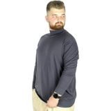 ModeXL Büyük Beden Erkek Kazak Yarım Balıkçı Dik Yaka Füme Renk Günlük Stil - 6XL