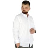 ModeXL Büyük Beden Erkek Keten Cepli Gömlek Beyaz 20386