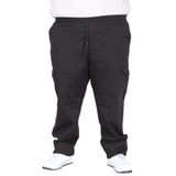 ModeXL Büyük Beden Erkek Keten Kargo Jogger Pantolon Milano 21912 Siyah