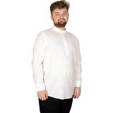 ModeXL Büyük Beden Erkek Keten Likralı Ukol Hakim Yaka Gömlek 20388 Beyaz - 3XL