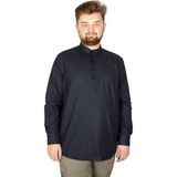 ModeXL Büyük Beden Erkek Keten Likralı Ukol Hakim Yaka Gömlek 20388 Lacivert - 3XL