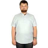 ModeXL Büyük Beden Erkek Kısa Kol Hakim Yaka Gömlek - 5XL - Mavi
