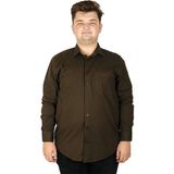 Modexl Büyük Beden Erkek Klasik Cepli Gömlek Likralı 20350 Haki - 7XL