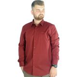ModeXL Büyük Beden Erkek Klasik Gömlek Likralı 20351 Bordo - 3XL