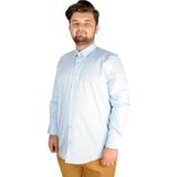 ModeXL Büyük Beden Erkek Klasik Gömlek Mavi Uzun Kol Düz Stil Rahat Kesim - 5XL