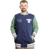 ModeXL Büyük Beden Erkek Kolej Mont Baskılı Ceket 23631 Indigo - 2XL