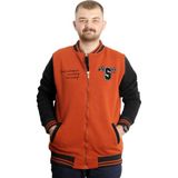 ModeXL Büyük Beden Erkek Kolej Mont Baskılı Ceket Tarçın Uzun Kol Kapüşonlu Tasarım - 2XL