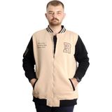ModeXL Büyük Beden Erkek Kolej Mont Fermuarlı Ceket Reputatıon 23634 Bej - 4XL