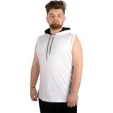 ModeXL Büyük Beden Erkek Kolsuz Kapşon Basic 21125 Beyaz - 2XL