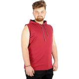 ModeXL Büyük Beden Erkek Kolsuz Kapşon Basic 21125 Bordo - 5XL