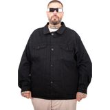 ModeXL Büyük Beden Erkek Kot Mont 22800 B.black %97 Pamuk 7XL Sezon: 2022 Sonbahar-Kış