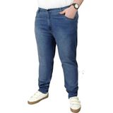 ModeXL Büyük Beden Erkek Pantolon Kot 21920 Rahat Kalıp %98 Pamuk Mavi Denim - 76