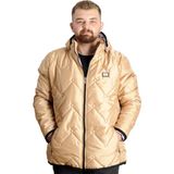 ModeXL Büyük Beden Erkek Şişme Mont Kapüşonlu Bej Renk 2022 Sonbahar-Kış Modelleri - 3XL