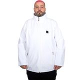 ModeXL Büyük Beden Erkek Softshell Su Geçirmez Mont 21232 Beyaz Uzun Kol Düz Desenli - 4XL