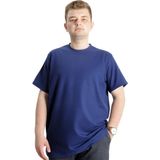 ModeXL Büyük Beden Erkek T-Shirt Indigo Bisiklet Yaka Kısa Kol Waffle 20033 Konforlu Tasarım - 3XL - Lacivert