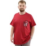 ModeXL Büyük Beden Erkek Tişört Baskılı Bisiklet Yaka Pamuklu Change U24084 Bordo - 3XL