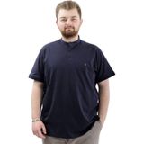 Modexl Büyük Beden Erkek Tişört Düğmeli Hakim Yaka T-Shirt U24339 Lacivert