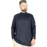 ModeXL Büyük Beden Kazak Erkek Yarım Balıkçı Dik Yaka Lacivert Günlük Stil - 7XL