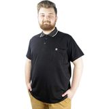 ModeXL Büyük Beden Polo Yaka T-Shirt Siyah Erkek Kısa Kol Günlük Stil Likralı Kumaş - 4XL