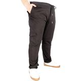 ModeXL Büyük Beden Siyah Kargo Jogger Pantolon Erkek 21912 Keten Kumaş Özellikli - 62