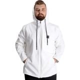 ModeXL Büyük Beden Softshell Kapşonlu Mont 21235 Beyaz Erkek Su Geçirmez Özellikli - 6XL