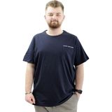 ModeXL Erkek Büyük Beden Pamuklu Baskılı Bisiklet Yaka Tişört Change U24050 Lacivert - 3XL