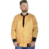 ModeXL Erkek Fermuarlı Jesica Kolej Mont Sarı Renk 7XL Beden Mevsimlik Kullanım İçin