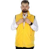 ModeXL Erkek Polar Yelek Dik Yaka Fermuarlı 22549 Sarı - 3XL
