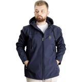 ModeXL Erkek Softshell Kapsonlu Mont 21235 Lacivert Su Geçirmez Özellikli Sonbahar-Kış - 8XL