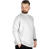 ModeXL Erkek Yarım Balıkçı Kazak Açık Gri Renkli Desenli 2023 Sonbahar Kış - 7XL