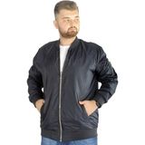 ModeXL Lacivert Fermuarlı Jesica Erkek Kolej Mont 2022 Sonbahar-Kış İnce Kumaş - 5XL